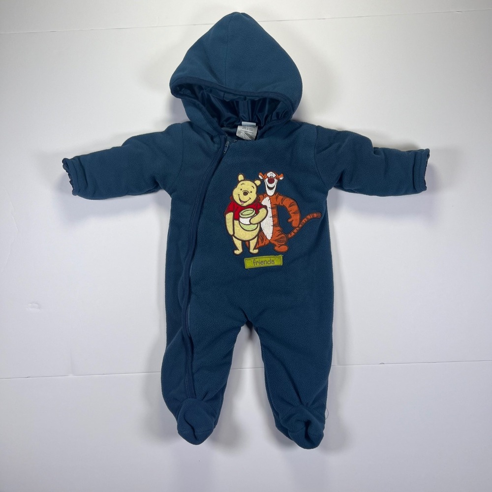 Disney Winnie the Pooh Tigger‎ Fleece Suit Hooded Bunting Blue 0-3M 503713BPRS